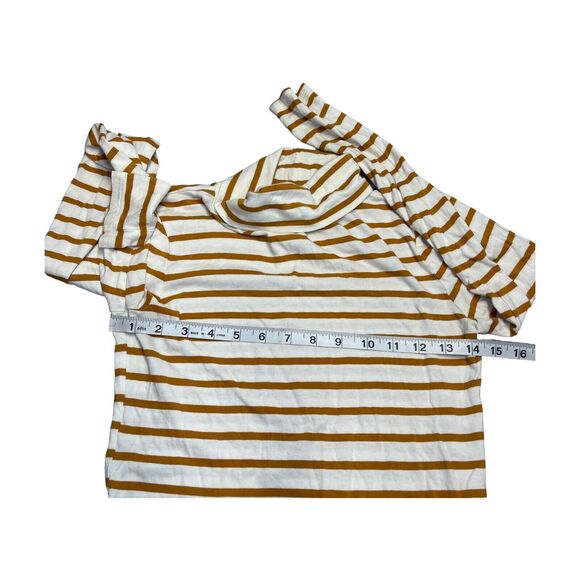 Old Navy Sweater Girls XS Beige Brown Striped Turtleneck Long Sleeve Pullover - Picture 4 of 6